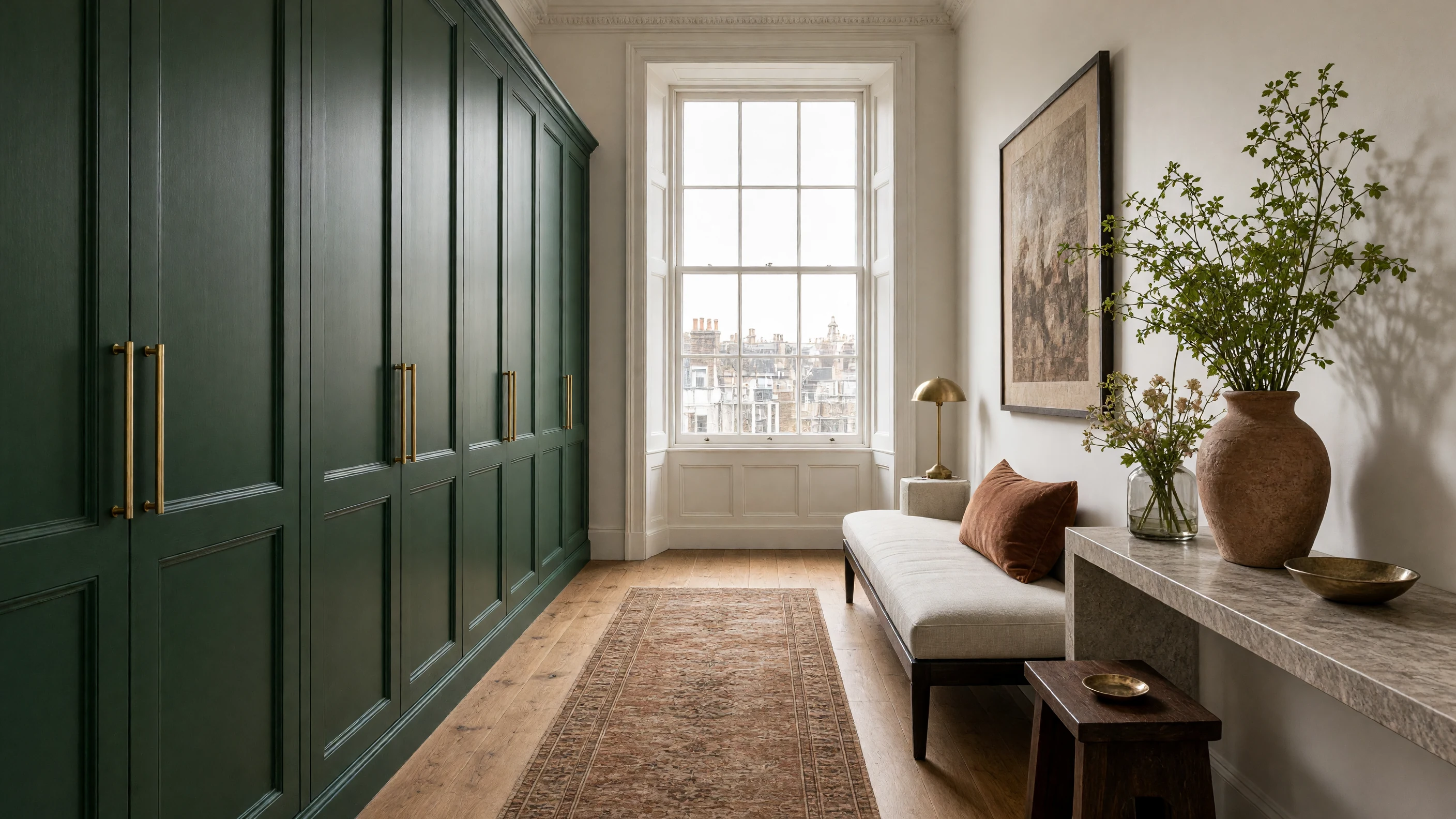 Floor-to-ceiling cupboards on the landing