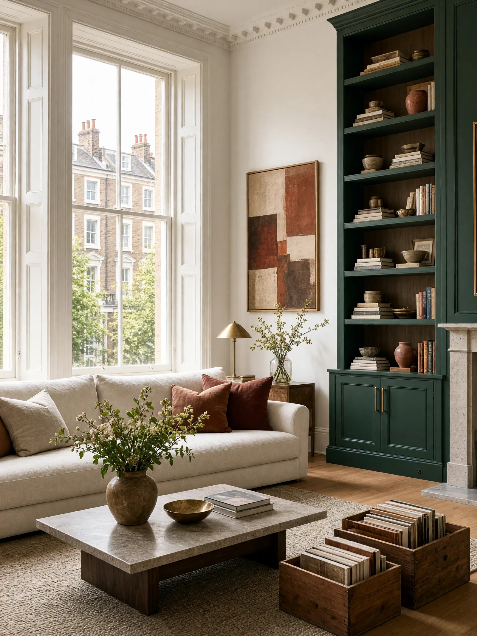 A finished sitting room on handover day